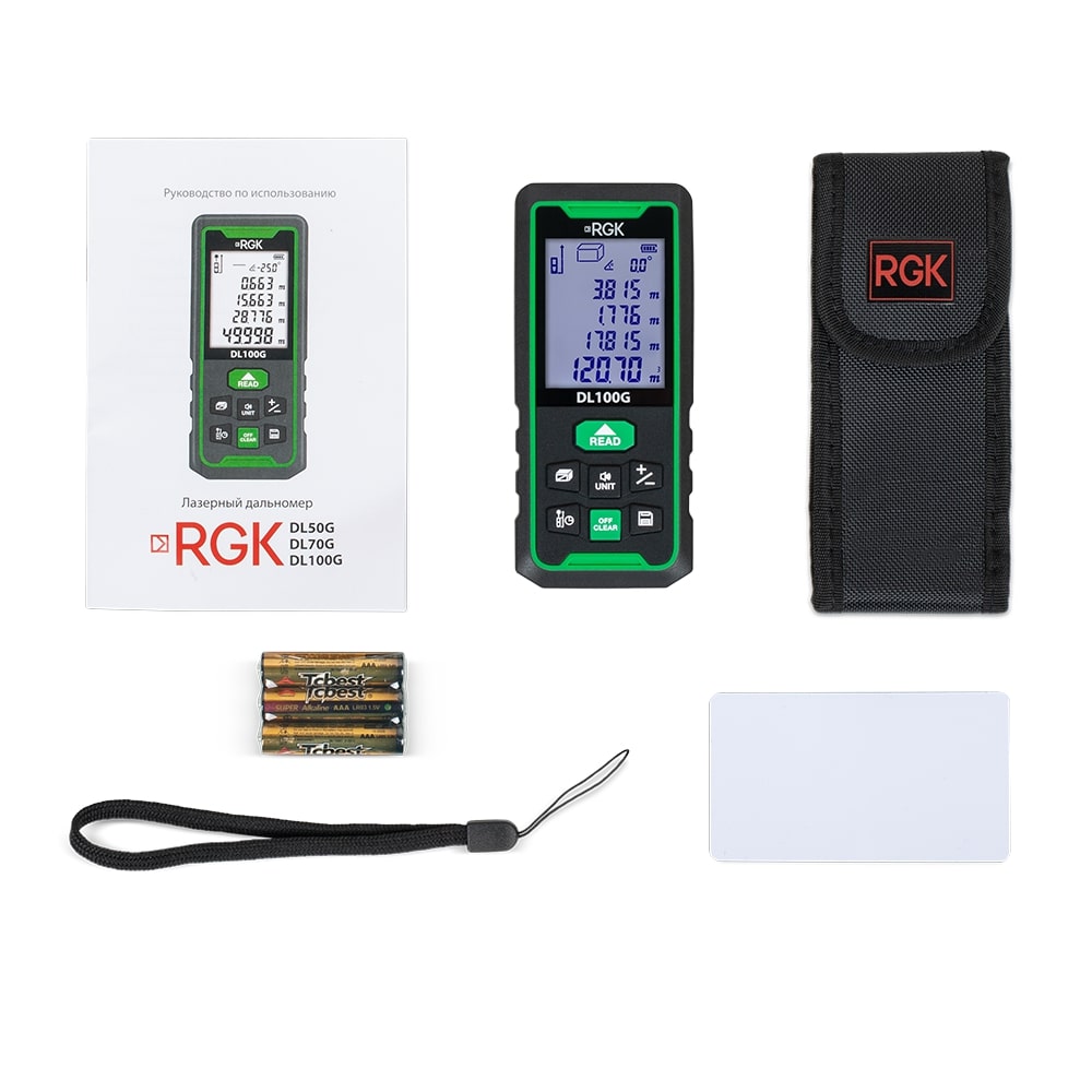 Лазерный дальномер RGK DL100G - зеленый луч - 2